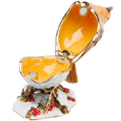 Christmas Robin on Snow with Berries Treasured Trinket Box - Image 2