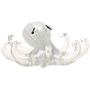 Glass Silver Octopus Figure/Paperweight by Objets D'Art