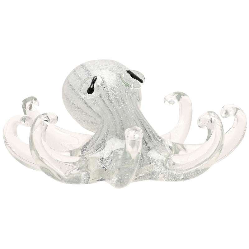 Glass Silver Octopus Figure/Paperweight by Objets D'Art