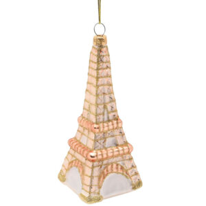 Glass Eiffel Tower Christmas Tree Bauble