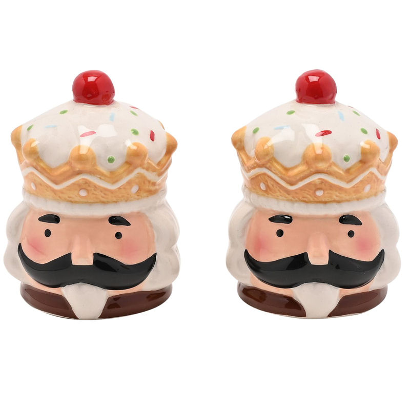 Gingerbread Nutcracker Soldier China Salt and Pepper Set