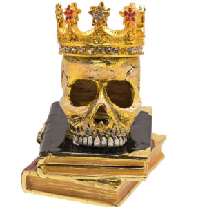 Gothic Gold-coloured Skull with Crown Jewellery/Trinket Box from Hocus Pocus - Perfect For Halloween