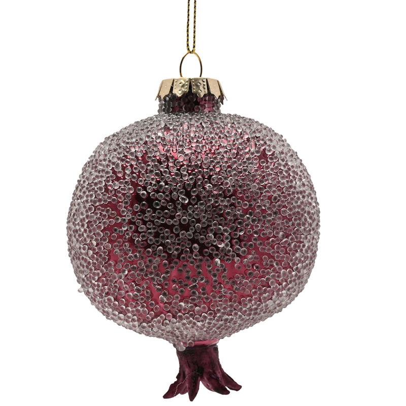 Glass Pomegranate Christmas Tree Bauble