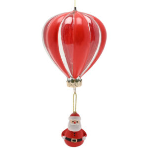 Christmas Tree Bauble - Santa Hanging From Hot-Air Balloon