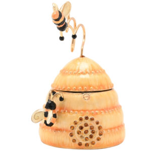 A Beehive with Bees Treasured Trinket Box by Juliana