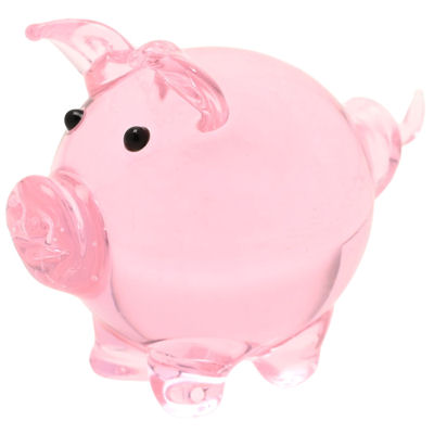 Miniature Pink Pig Glass Figure by Objets D'Art - Image 4