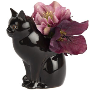 Lucky the Black Cat Bud Vase from Quail Ceramics