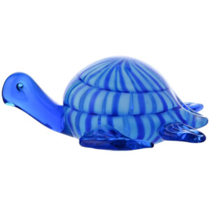 Large Blue Glass Turtle by Objets D'Art from the Juliana Collection