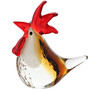 Glass Cockerel Figure with Copper-coloured Flecks by Objets D'Art, from the Juliana Collection