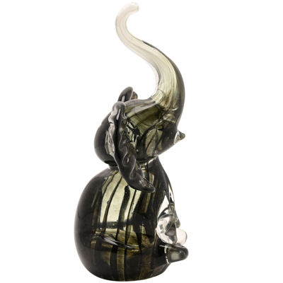 Trumpeting Glass Elephant Figure or Paperweight, an Objet D'Art from the Juliana Collection - Image 2
