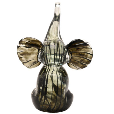 Trumpeting Glass Elephant Figure or Paperweight, an Objet D'Art from the Juliana Collection - Image 3