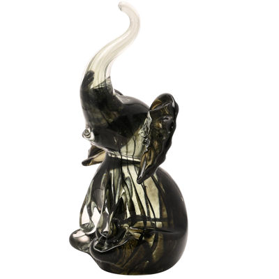 Trumpeting Glass Elephant Figure or Paperweight, an Objet D'Art from the Juliana Collection - Image 4