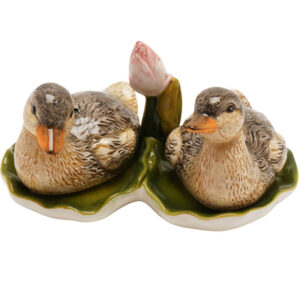 China Ducklings on Lily-pad Tray Salt and Pepper Set