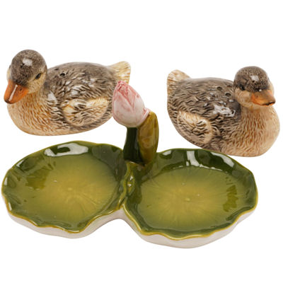 China Ducklings on Lily-pad Tray Salt and Pepper Set - Image 2
