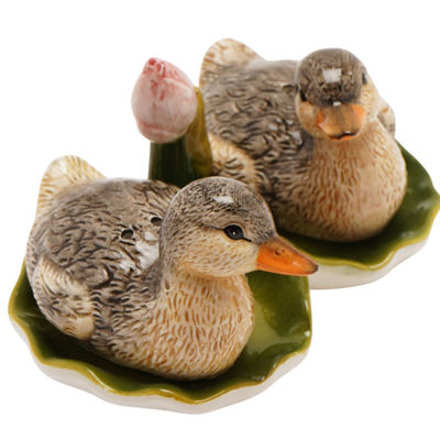 China Ducklings on Lily-pad Tray Salt and Pepper Set - Image 3