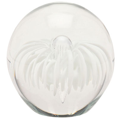 White Flower Glass Paperweight or Ornament from Objets D'Art - Image 2