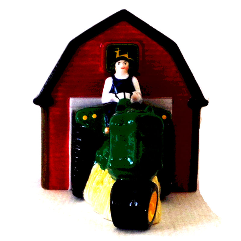 John Deere Tractor and Barn Novelty Salt and Pepper Pots