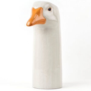 White Goose Flower Vase by Quail Ceramics