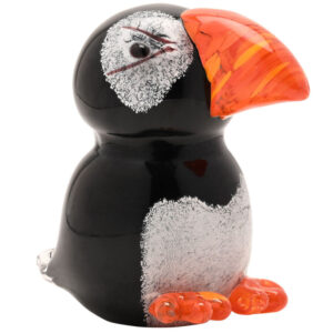 Glass Puffin Figure by Objets D'Art